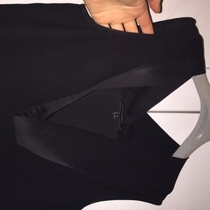 Banana Republic black tunic with satin trim